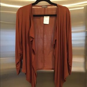 WOMENS BROWN SHRUG WITH A SHEER BACK